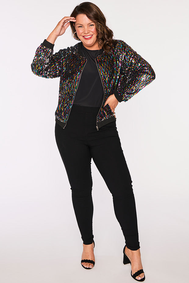 Ignite Rainbow Sequin Jacket – Rainbow Sequin bomber jacket