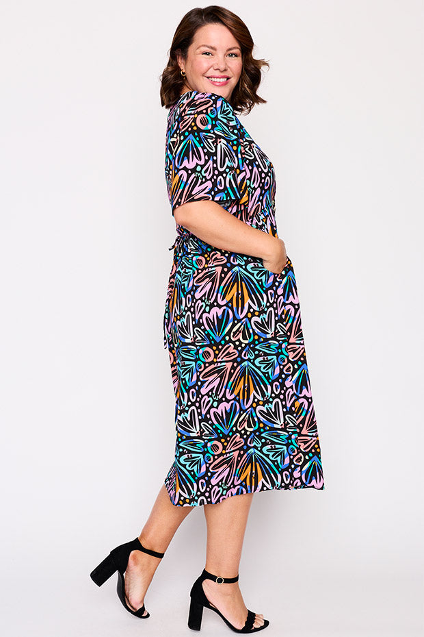 Xena Firework Flowers Dress – Firework Flowers midi dress