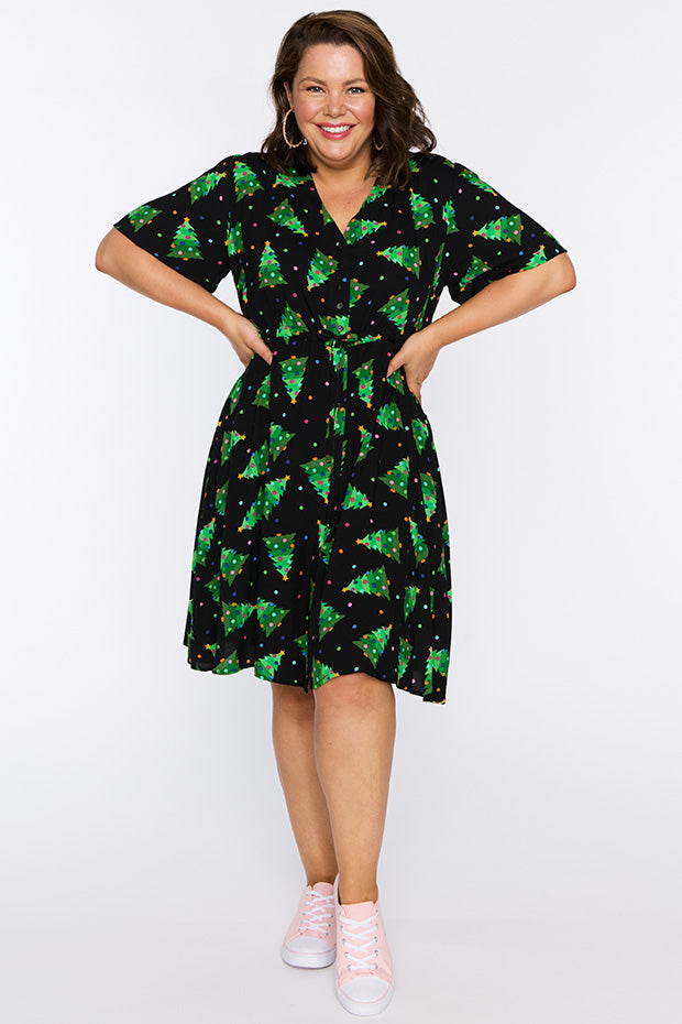 Jaz Christmas Tree Dress – Christmas Tree knee length dress