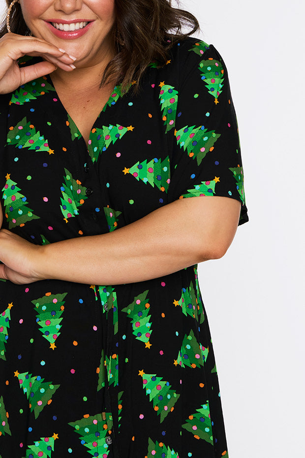 Jaz Christmas Tree Dress – Christmas Tree knee length dress