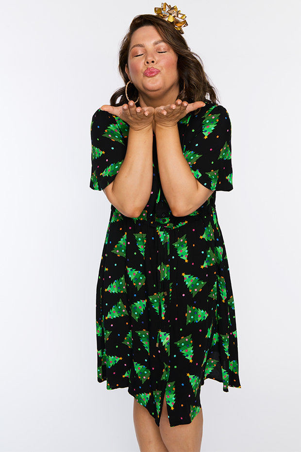 Jaz Christmas Tree Dress – Christmas Tree knee length dress