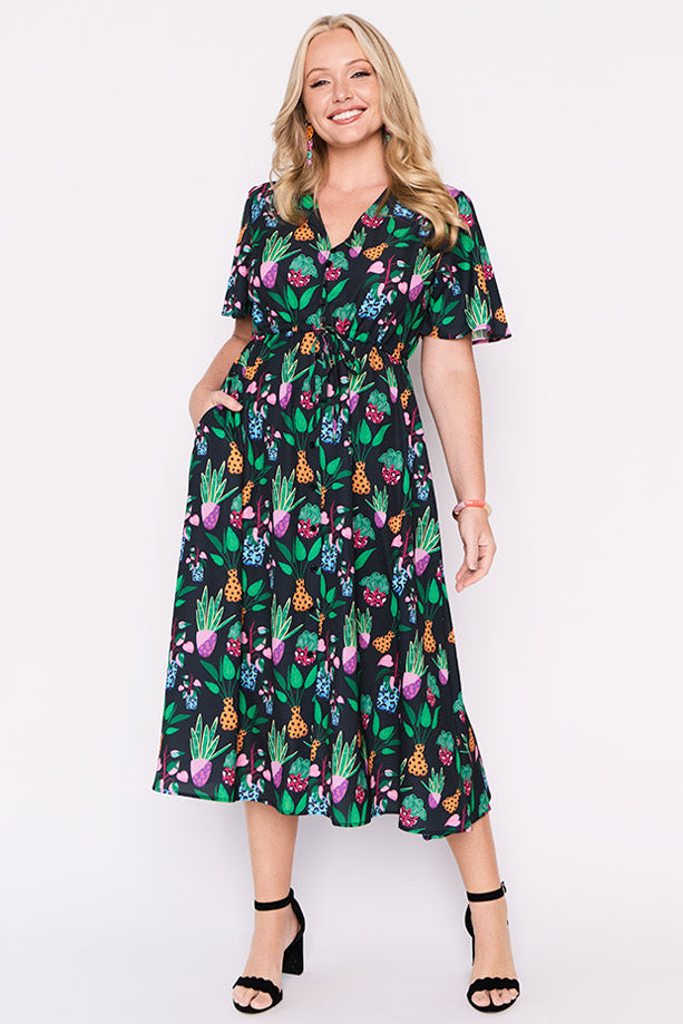 Marley Inky Plants Dress – Inky Plants midi dress