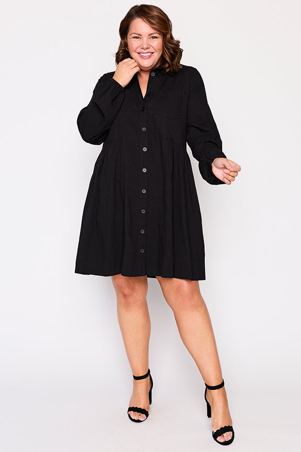 Tanzie Black Dress – Black knee length dress