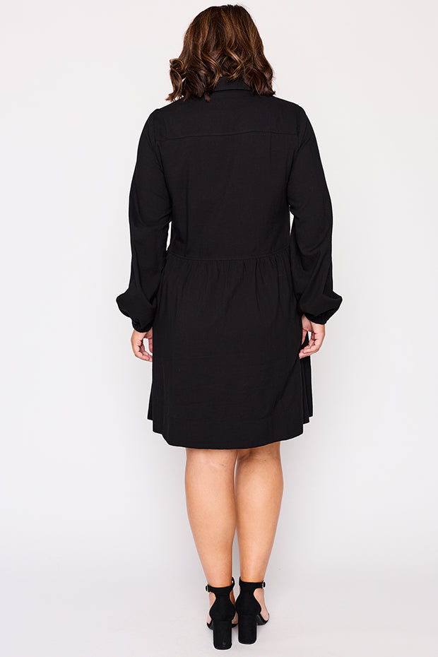 Tanzie Black Dress – Black knee length dress