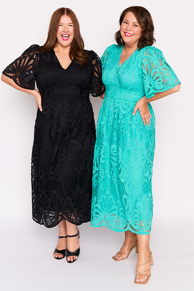 Aurora Teal Lace Dress – Teal Lace maxi dress