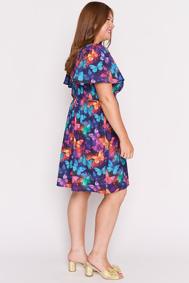 Marcela Butterfly Rainbow Dress – Butterfly Rainbow knee length dress