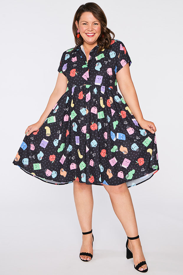 Frankie Bookworm Black Dress – Bookworm Black shirt dress