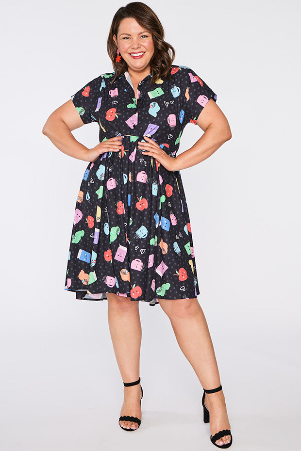 Frankie Bookworm Black Dress – Bookworm Black shirt dress