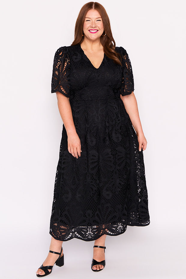 Aurora Black Lace Dress – Black Lace maxi dress