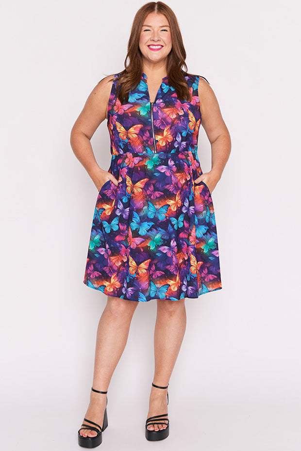 Oscar Butterfly Rainbow Dress – Butterfly Rainbow knee length dress