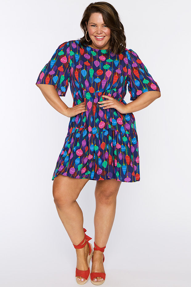 Izzie Christmas Ornaments Dress โ Christmas Ornaments mini dress