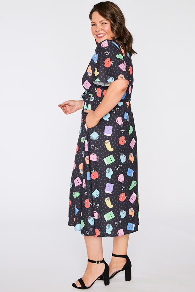 Marley Bookworm Black Dress โ Bookworm Black midi dress