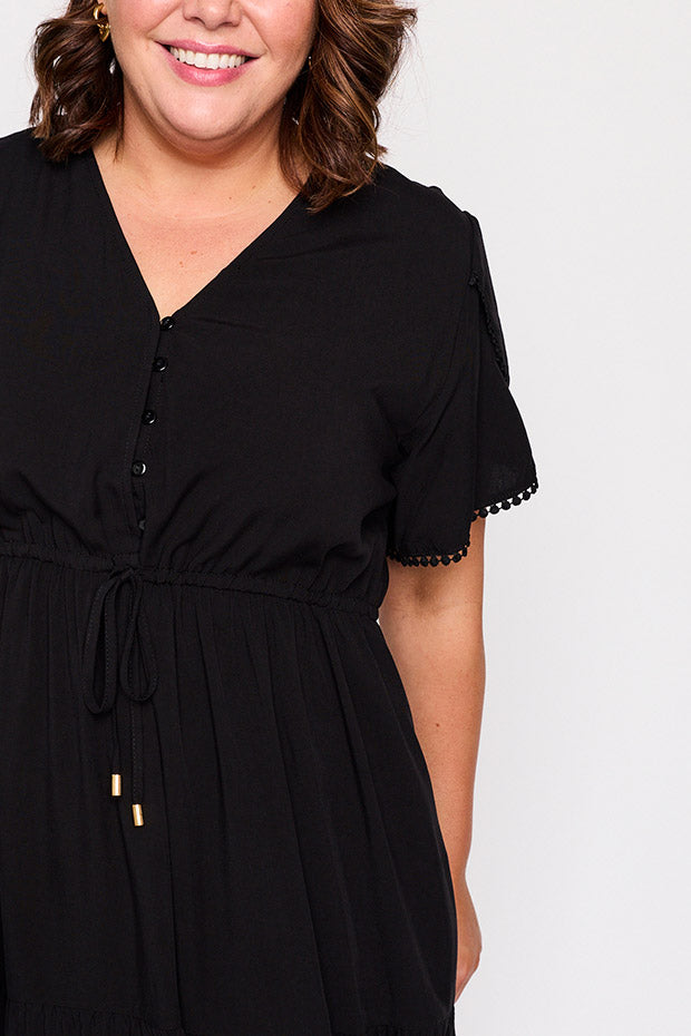 Gloria Black Dress – Black knee length dress