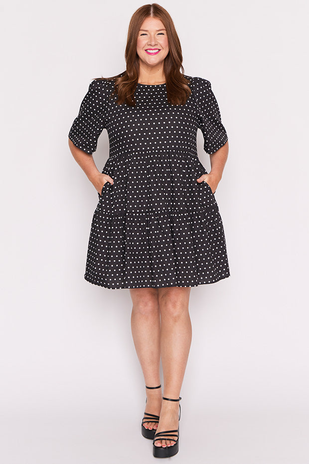 Isadora Black Spot Dress – Black Spot mini dress