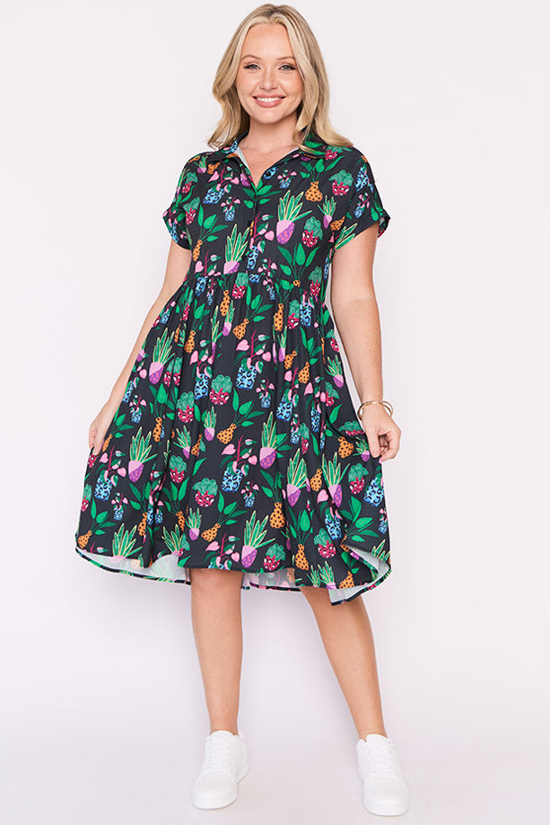 Frankie Inky Plants Dress – Inky Plants shirt dress