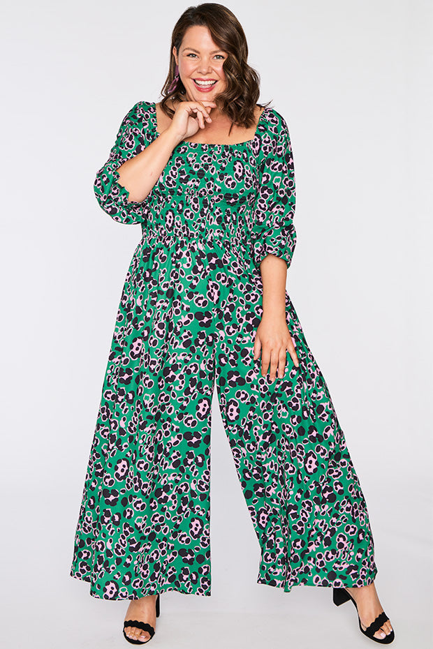 Kiki Green Leopard Jumpsuit – Green Leopard jumpsuit