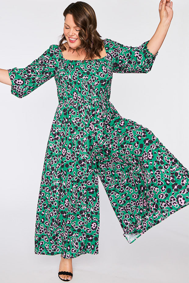 Kiki Green Leopard Jumpsuit – Green Leopard jumpsuit