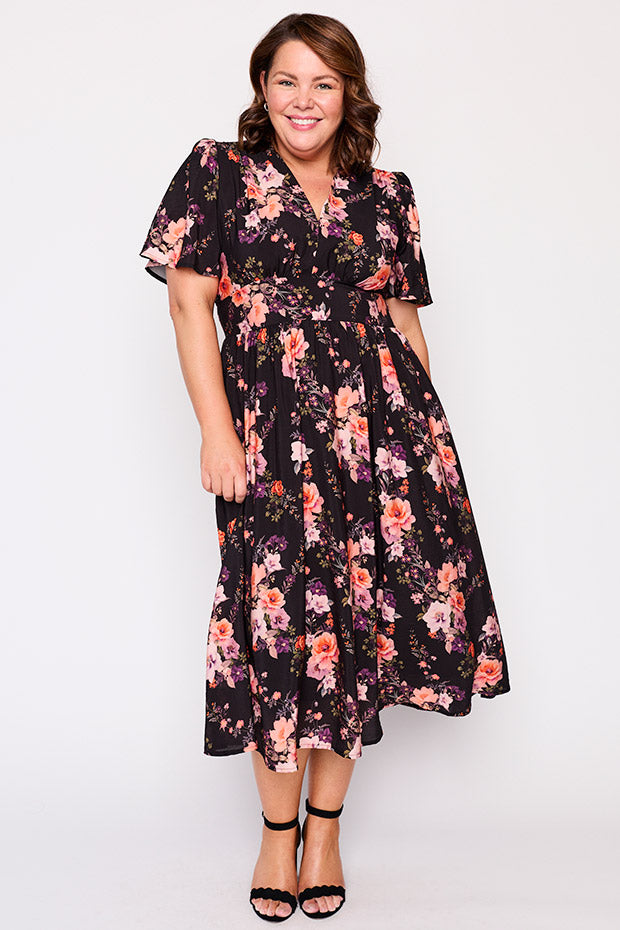 Evie Peach Dream Dress – Peach Dream midi dress