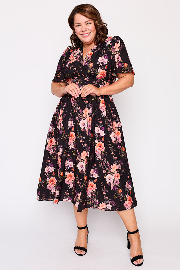 Evie Peach Dream Dress – Peach Dream midi dress