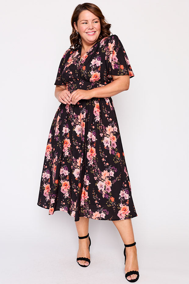 Evie Peach Dream Dress – Peach Dream midi dress