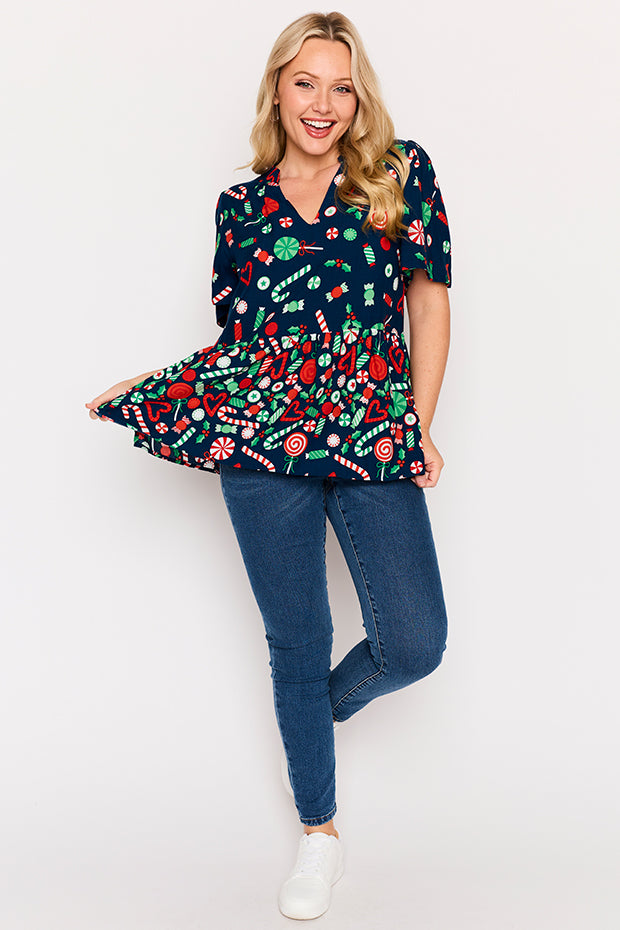 Lisa Candy Crush Christmas Top – Candy Crush Christmas blouse