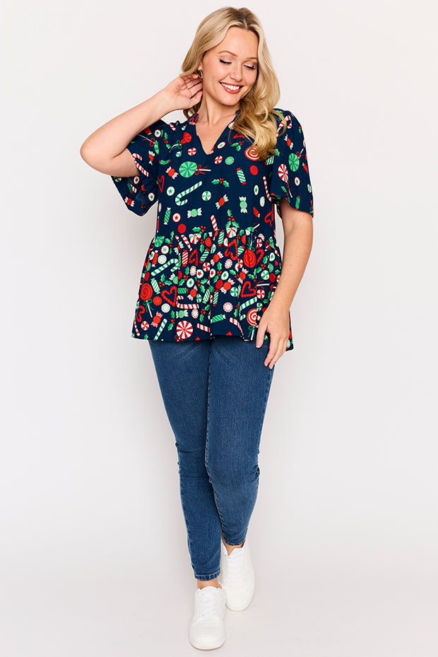 Lisa Candy Crush Christmas Top – Candy Crush Christmas blouse