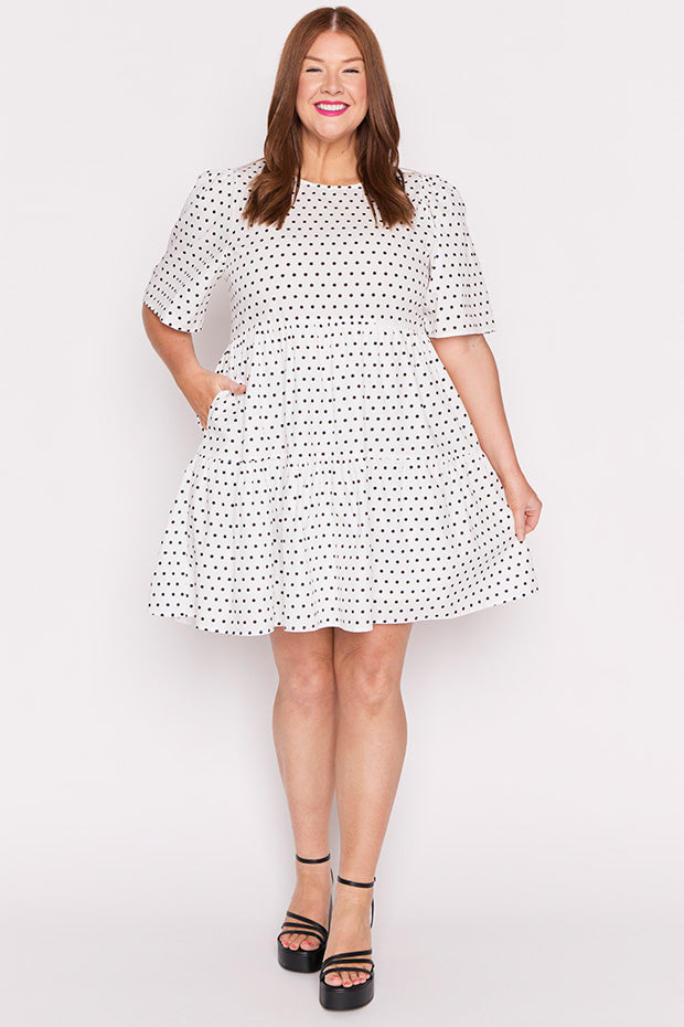 Isadora White Spot Dress – White Spot mini dress