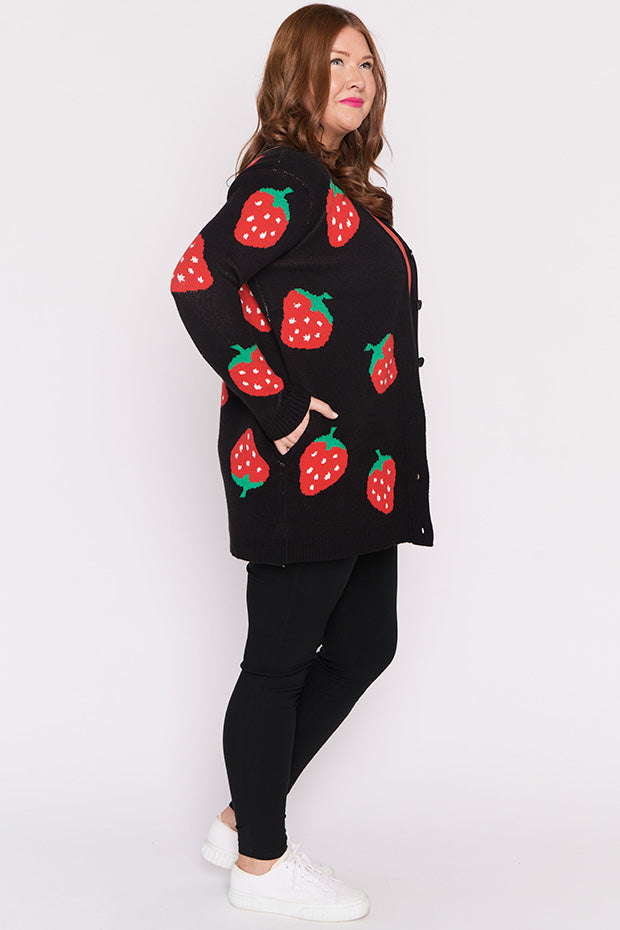 Annalise Black Strawberry Cardi – Black Strawberry cardigan
