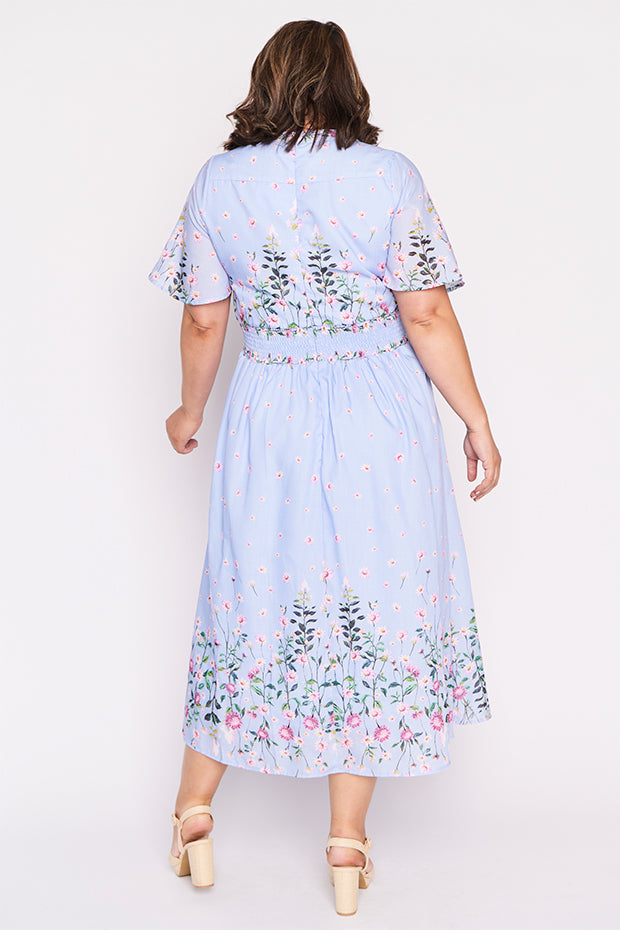 Stephanie Sky Dancing Clover Dress – Sky Dancing Clover midi dress