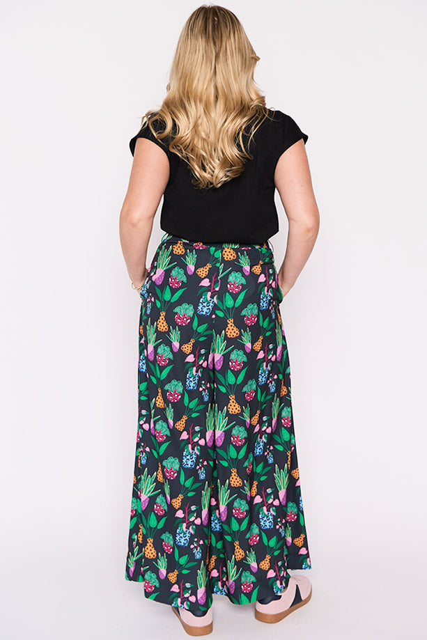 Zoey Inky Plants Pant โ Inky Plants wide leg pants