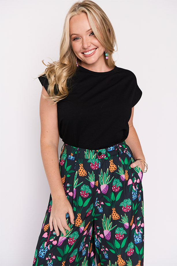 Zoey Inky Plants Pant – Inky Plants wide leg pants