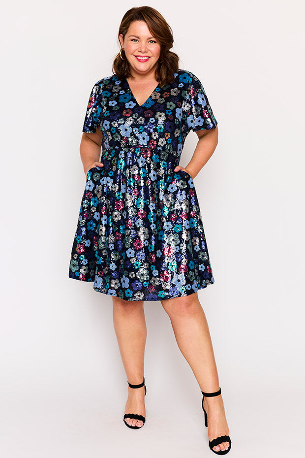 Angelica Ocean Flower Sequin Dress โ Ocean Flower Sequin sequin dress