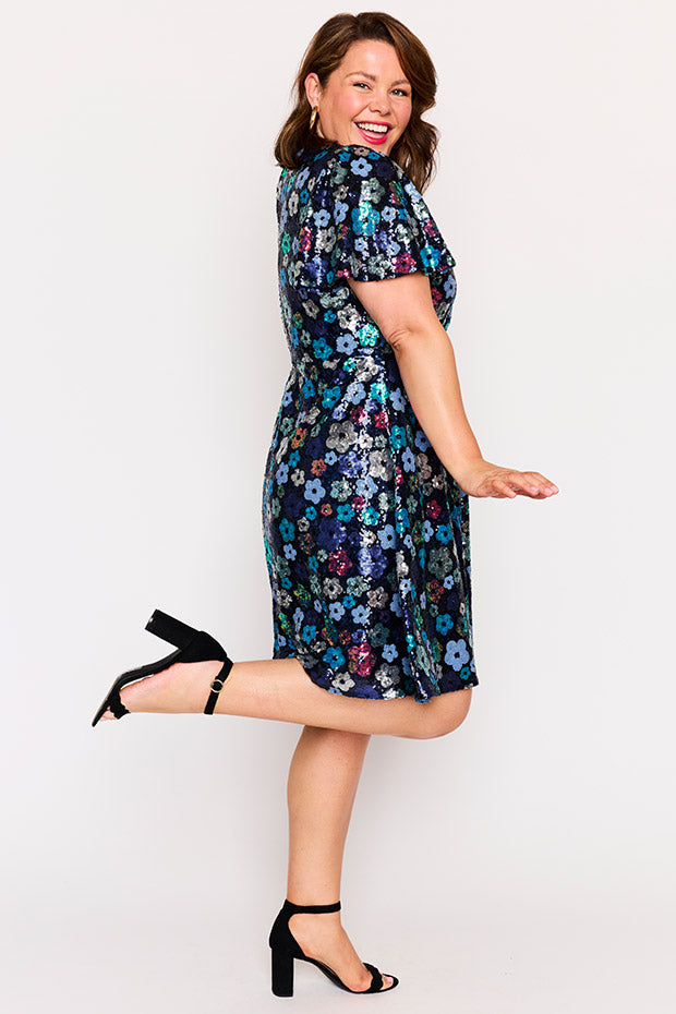 Angelica Ocean Flower Sequin Dress โ Ocean Flower Sequin sequin dress