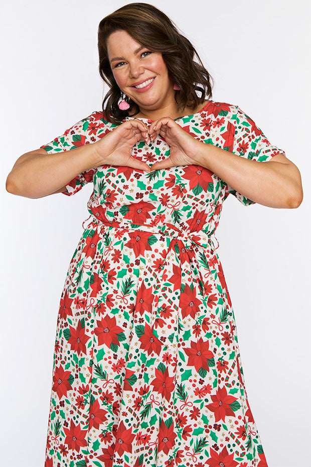 Valencia Flowers Of Christmas Dress – Flowers Of Christmas midi dress