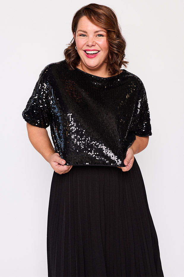 Astra Black Sequin Top – Black Sequin top