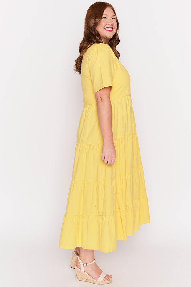 Mollie Yellow Dress – Yellow midi dress