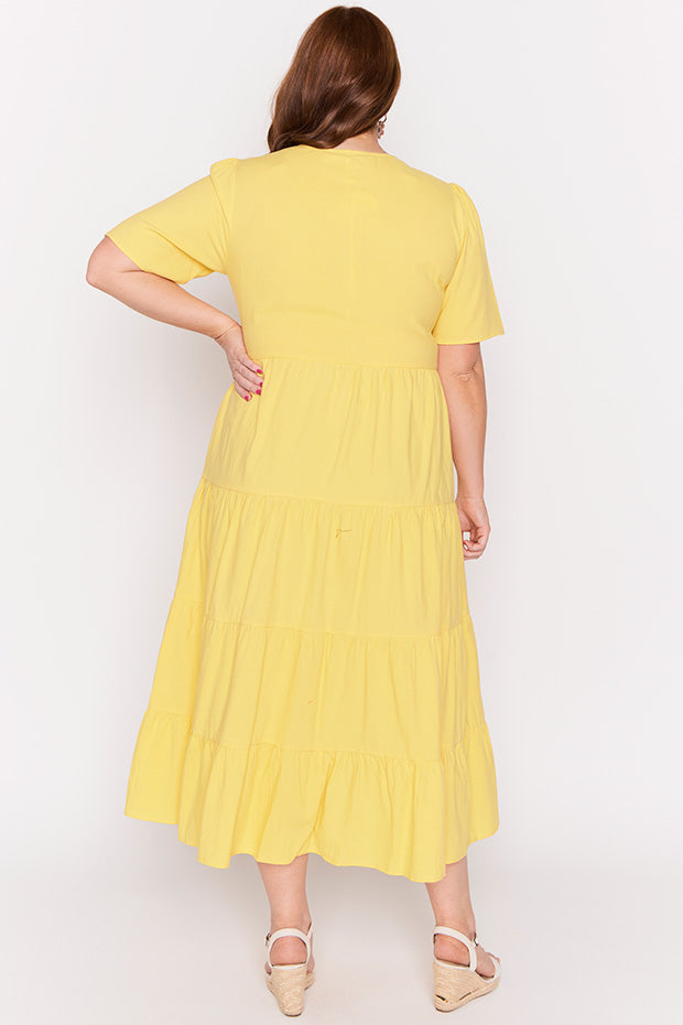 Mollie Yellow Dress – Yellow midi dress