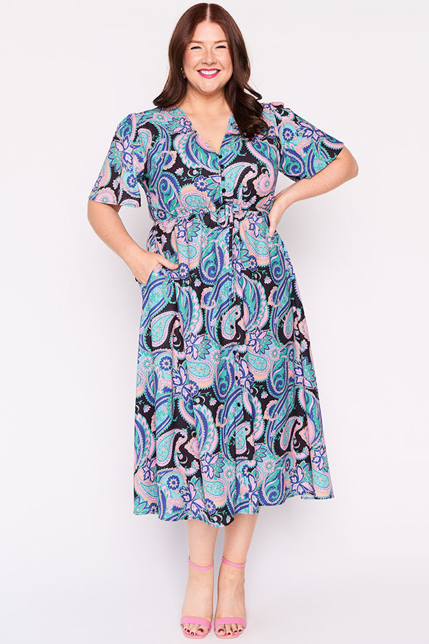 Marley French Paisley Dress – French Paisley midi dress