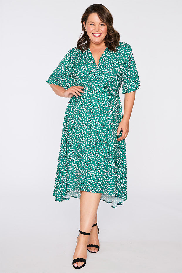 Mandy Green Floral Wrap Dress – Green Floral Wrap wrap dress