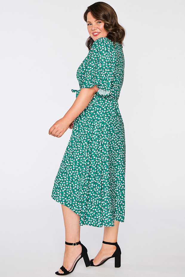 Mandy Green Floral Wrap Dress – Green Floral Wrap wrap dress