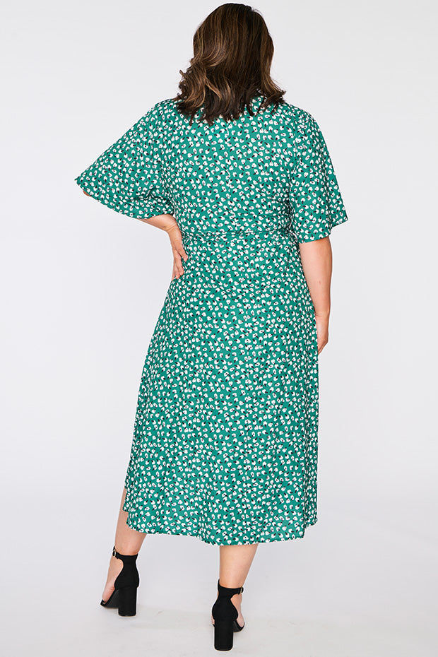 Mandy Green Floral Wrap Dress – Green Floral Wrap wrap dress
