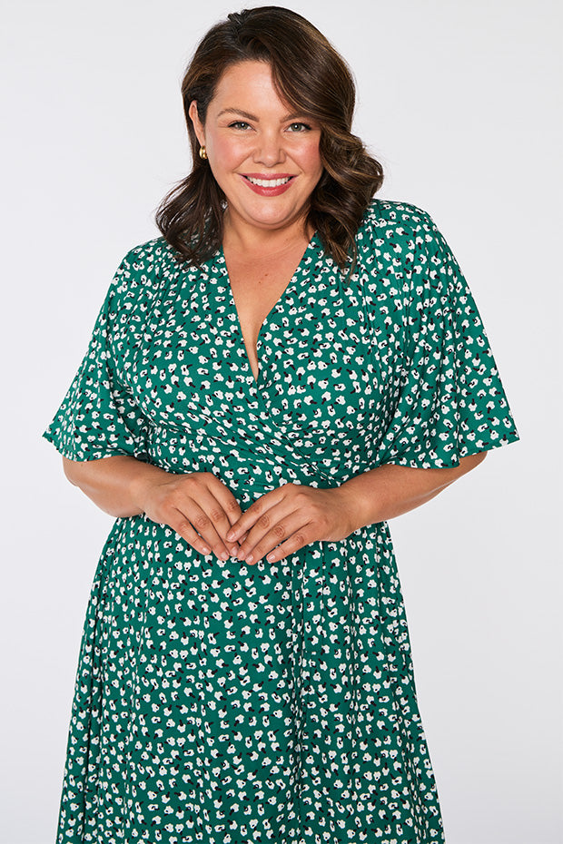 Mandy Green Floral Wrap Dress – Green Floral Wrap wrap dress