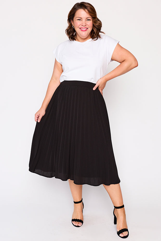 Kansas Black Skirt – Black midi skirt