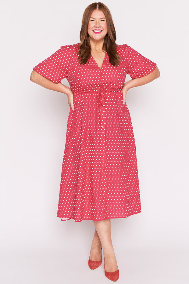 Marley Cotton Cherry Spot Dress โ Cherry Spot midi dress