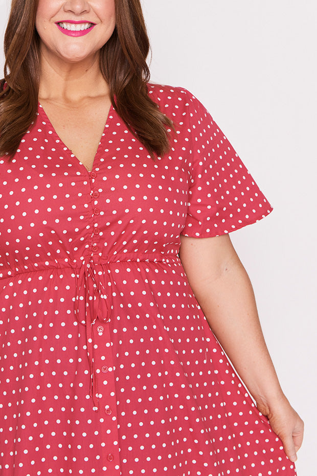 Marley Cotton Cherry Spot Dress โ Cherry Spot midi dress