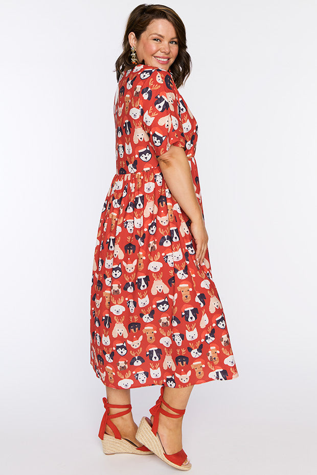 Superstar Puppy Christmas Dress – Puppy Christmas midi dress
