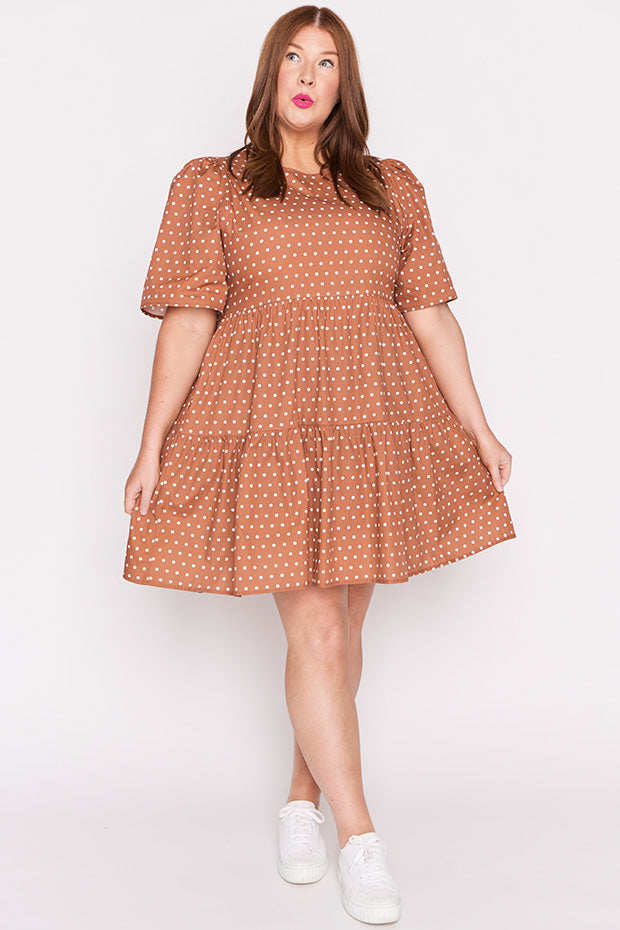 Isadora Mocha Spot Dress ā Mocha Spot mini dress