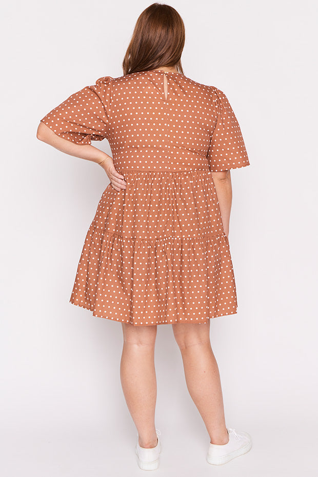 Isadora Mocha Spot Dress ā Mocha Spot mini dress