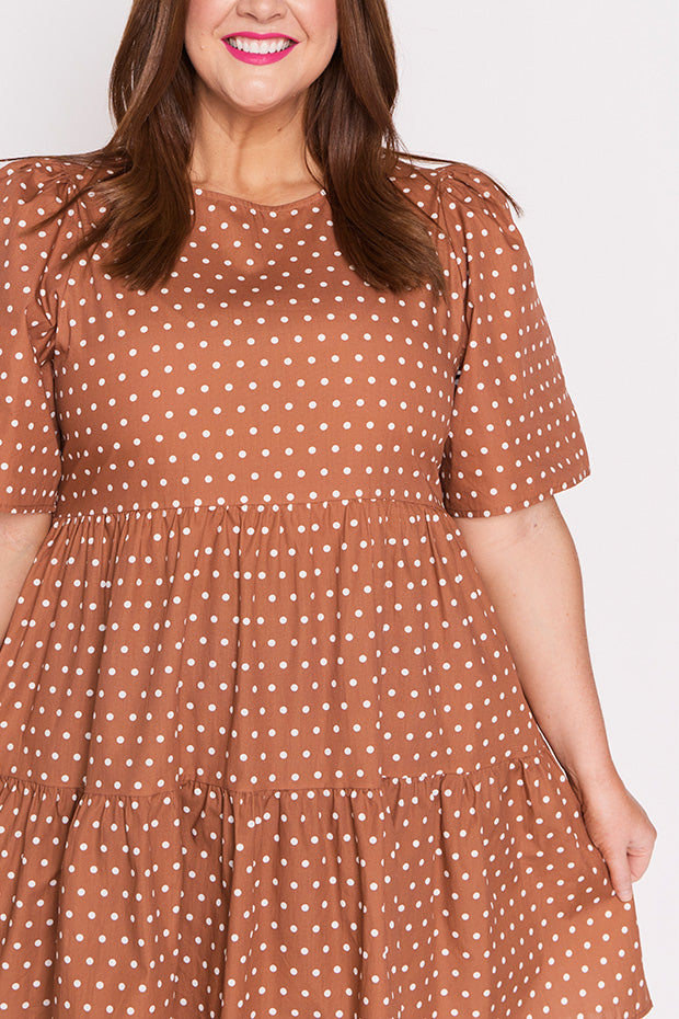 Isadora Mocha Spot Dress ā Mocha Spot mini dress