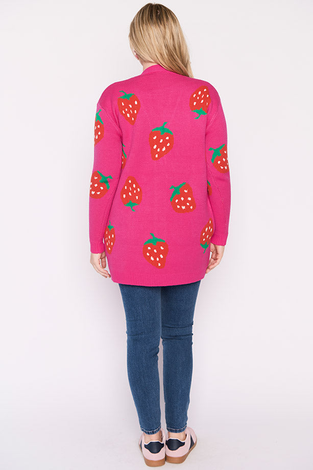Annalise Pink Strawberry Cardi – Pink Strawberry cardigan